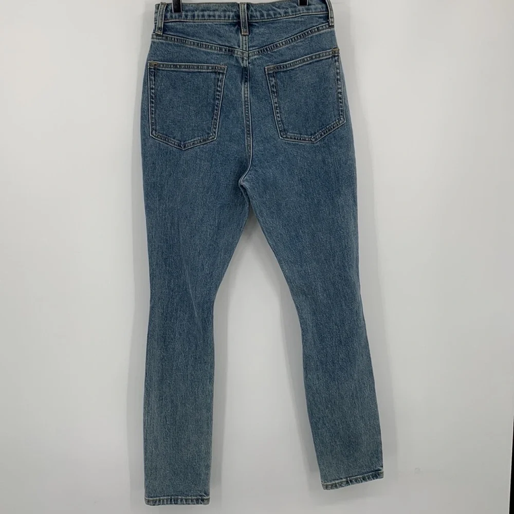 WeWoreWhat Danielle high waist straight distressed shredded knee women new 26